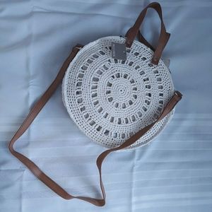 White Knit Crossbows Bag